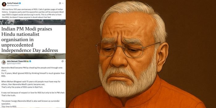 Modi praises RSS, mentions border infiltration; faces strong opposition, criticism