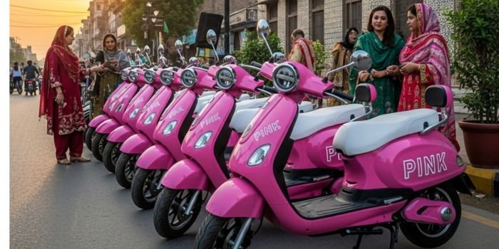 Sindh pink EV scooters