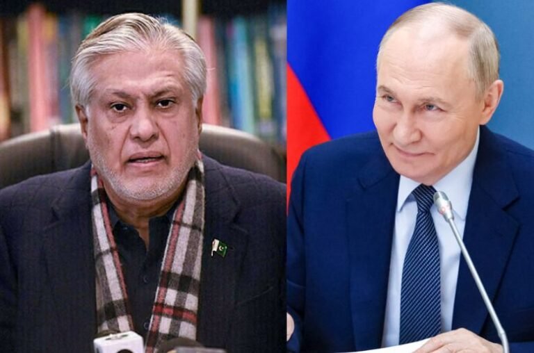 Ishaq Dar meets Putin