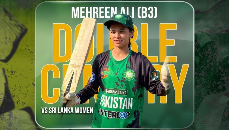 Mehreen Ali sets world record in blind women’s cricket