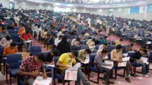 students giving exams