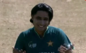 Pakistani bowlers celebrating after taking wickets