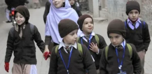 children going to school in morning