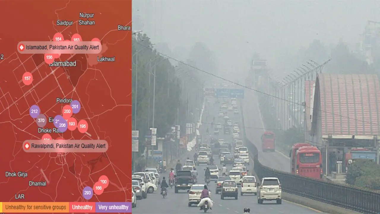 Air quality levels in Islamabad and Rawalpindi