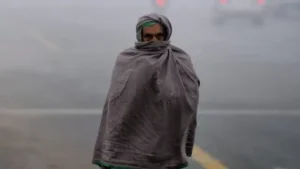 Man experiencing dry and cool weather