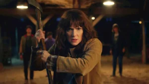 Joyce byers holding an axe