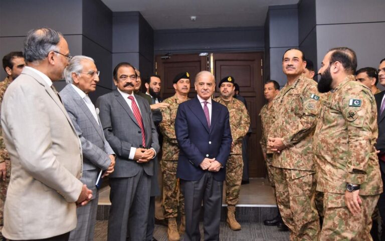 PM visits GHQ receives briefing on latest situation