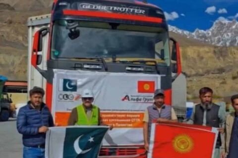 Kyrgyzstan transit truck carrying goods reached Pakistan’s Sost Dry Port