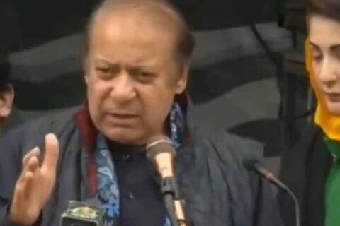 Nawaz Sharif addresses large political rally in AJK