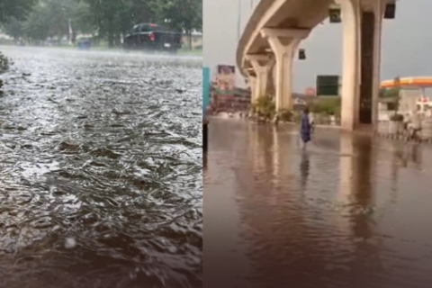 torrential monsoon rain