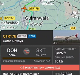 Fact Check: Qatar airways flight false Jammu landing report traced to flight-tracking discrepancy