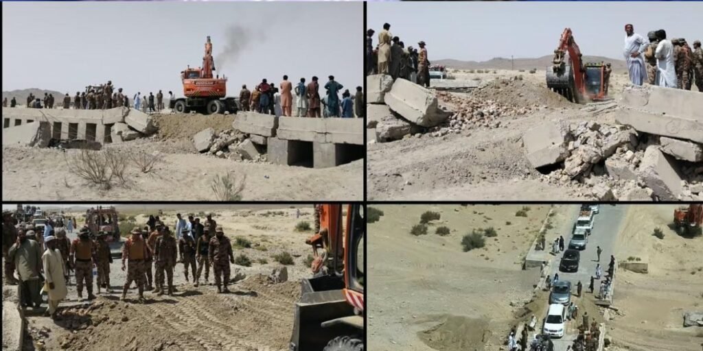 FC restores bridge on N-40 Highway near Mastung after terrorist attack